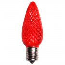 C9 LED Red Faceted Bulb