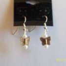 Little Girls Gold Butterfly Dangle Earrings