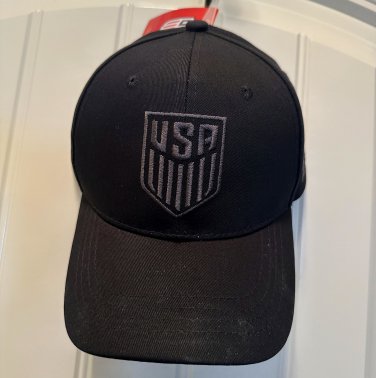 USMNT All Black Baseball Hat Cap Official U.S. Soccer Adjustable New
