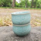2PCS, Authentic Longquan Small Celadon Tea Cup, with Cloud Pattern 1.35oz 2PCS, Authentic Longquan Small Celadon Tea Cup, with Cloud Pattern 1.35oz