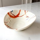 2PCS, Japanese Kyuuta-Yaki Irregular-Shaped Food Bowl, Hand-Painted Ceramic Art