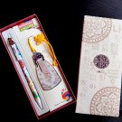 Korean Stationery Gift Set – Metal Bookmark, Norigae, Korean Style Pen