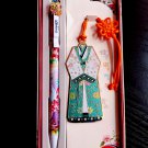 Korean Stationery Gift Set – Metal Bookmark, Norigae, Korean Style Pen