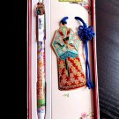 Korean Stationery Gift Set – Metal Bookmark, Norigae, Korean Style Pen