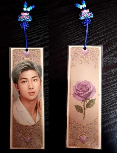 BTS RM Bookmark (18x6 cm) Handmade Laminated + Detachable Korean Norigae