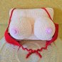 Handmade crochet plush boobs pillow for adults