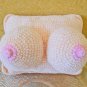 Handmade crochet plush boobs pillow for adults