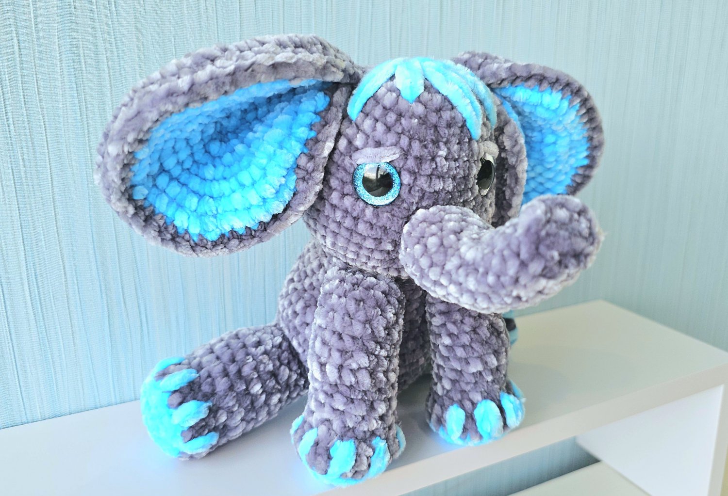 Handmade crochet plush elephant