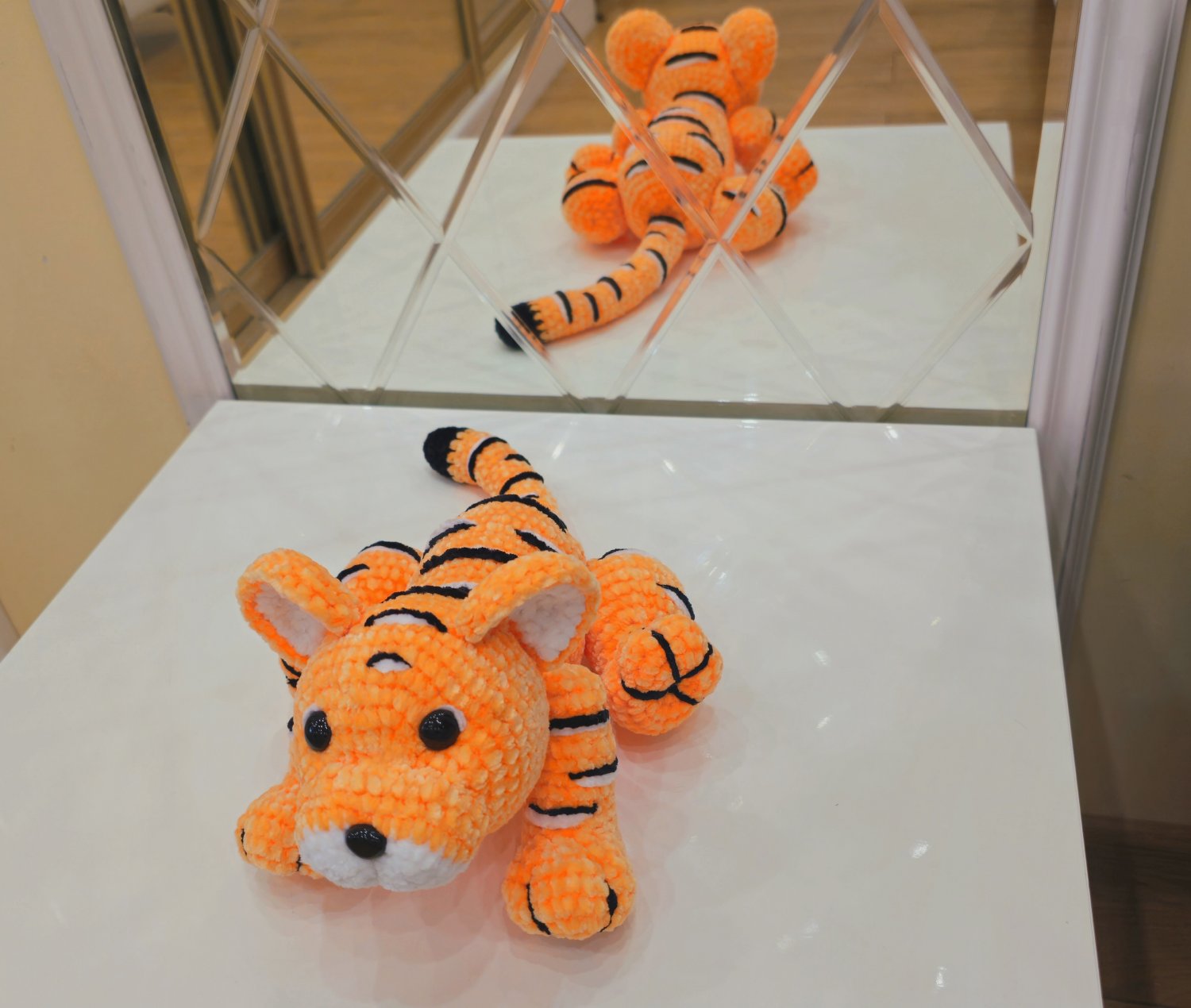 Handmade crochet plush tiger