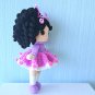 Handmade crochet brunette doll