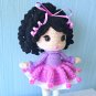 Handmade crochet brunette doll