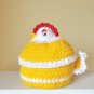 Handmade crochet chicken basket
