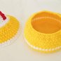 Handmade crochet chicken basket
