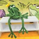 Handmade crochet funny princess frog