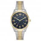 George Men's Watch: 2-Tone Silver/Gold Case, Blue Easy Read Dial