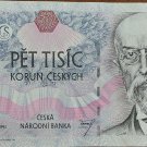 5000 Korun Czech Republic AU 1993, RARE Pick #9, CHEAPER IN EUR, SEE DESCRIPTION
