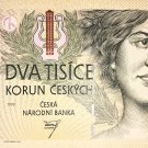 2000 Korun Czech Republic 1999 Pick #22, PREFIX B, CHEAPER IN EUR, SEE DESCR.