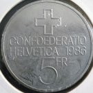 5 Franken 1986 Sempach Switzerland commemorative coin KM# 65