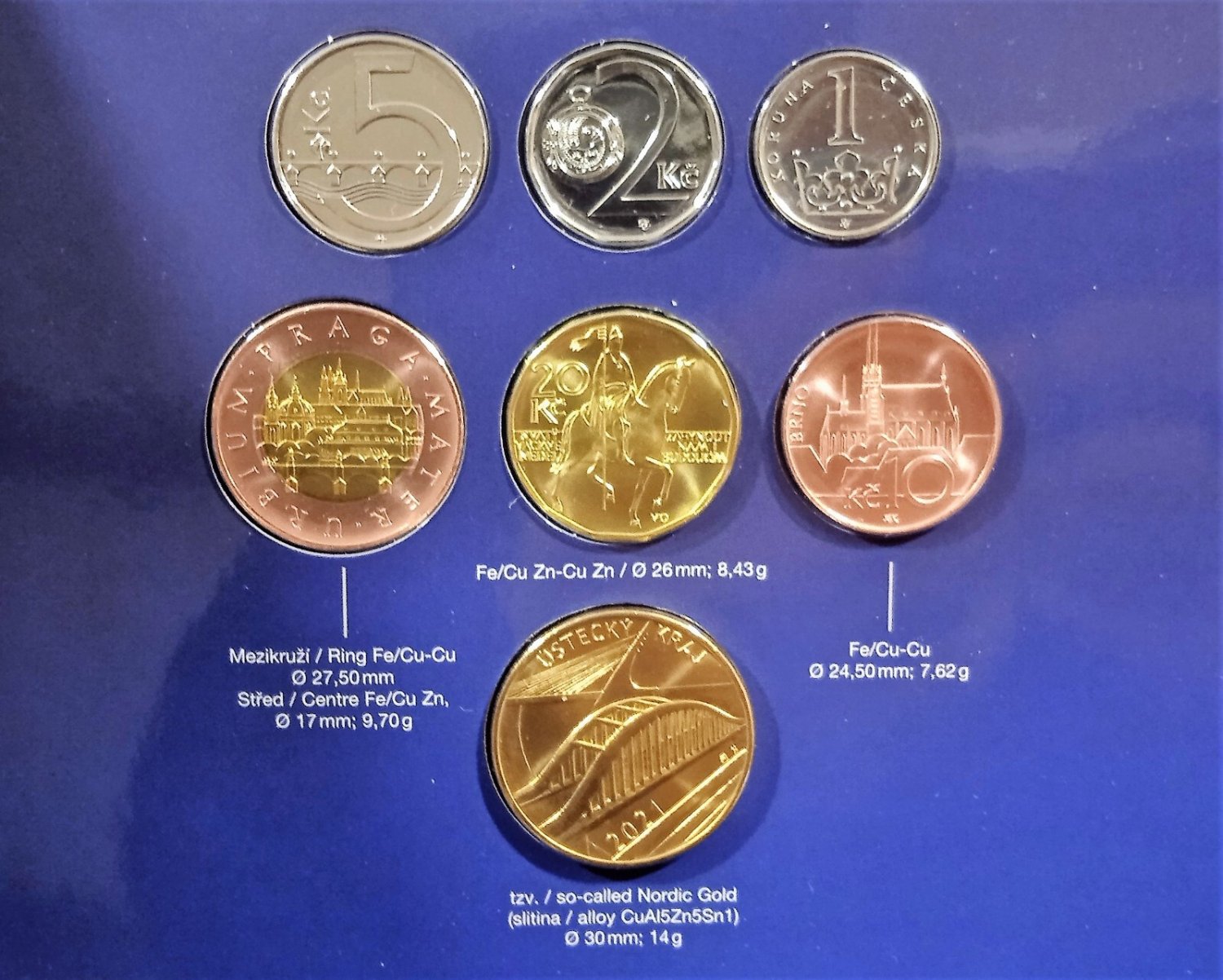 Czech Republic official annual coin set 2021 UNC RARE with medal