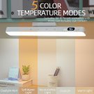 Magnetic LED desk lamp with dimming, 5 colors, remote, rechargeable & plug-in use.