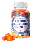 Vegan calcium magnesium zinc gummies with D3 & K2, sugar-free, orange berry flavor.