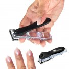 360° rotary nail clipper with sharp stainless steel blade, easy grip.