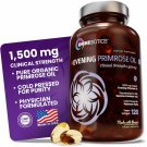 OmniBiotics Organic Evening Primrose Oil 1500mg GLA Hormone Support Non GMO 120 Vegan Caps
