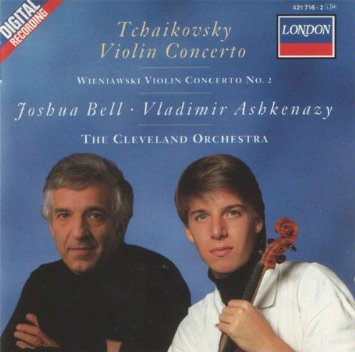tchaikovsky violin concerto + wieniawski violin concerto no.2 - joshua bell + ashkenazy CD 1988
