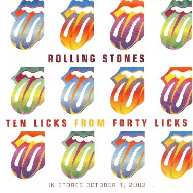 rolling stones - ten licks from forty licks CD sampler 2002 virgin abkco like new 7087 6 17516 2 8