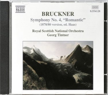 bruckner: symphony no.4 "romantic" - tintner, RSNO CD 1998 naxos like new 8.554128