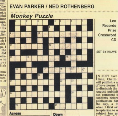 an parker / ned rothenberg - monkey puzzle CD 1997 leo records UK new CD LR 247