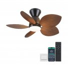 Low Profile Ceiling Fans w/ Lights and Remote/APP Control 30" Leaf Shaped Blades Low Profile Ceiling Fans w/ Lights and Remote/APP Control 30" Leaf Shaped Blades