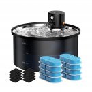 Wireless Cat Water Fountain with Stainless Steel Water Tray and 16 Filters