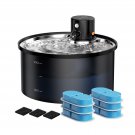 Wireless Cat Water Fountain with Stainless Steel Water Tray and 9 Filters