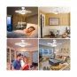 2 in 1 Socket Fan Light with Remote Dimmable 3 Colors LED Light and Brightness