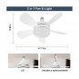 2 in 1 Socket Fan Light with Remote Dimmable 3 Colors LED Light and Brightness