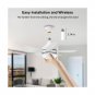 2 in 1 Socket Fan Light with Remote Dimmable 3 Colors LED Light and Brightness