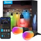Govee Smart Outdoor String Lights H7015, 48ft RGBIC Outdoor Lights with 15 Dimmable LED Bulbs,