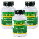3 x Bottles Pure Spirulina 500 mg 100 Caps Green Food =300 CT