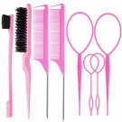 8Pcs Hair Brushes Set with 4Pcs Topsy Hair Tail Tools 1Pcs Bristle Teasing 8Pcs Hair Brushes Set with 4Pcs Topsy Hair Tail Tools 1Pcs Bristle Teasing