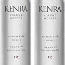2 Pack Kenra Volume Hair Mouse # 12 Medium Hold 8 oz