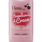 I LOVE Strawberries and Cream Bath and Shower Cream - Hydrating Body Wash and Bubble Bath
