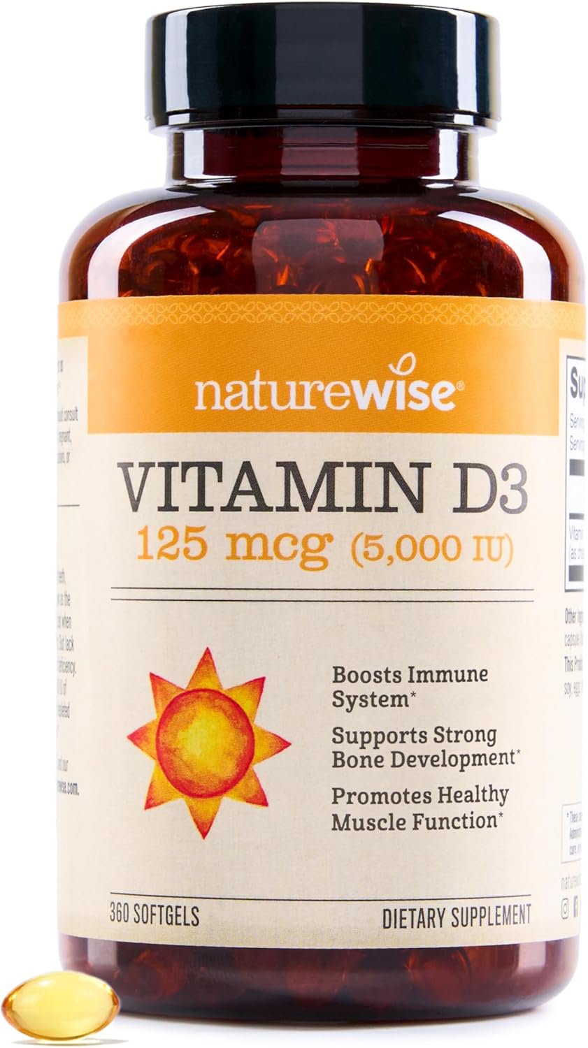 NatureWise Vitamin D3 5000iu (125 mcg) 1 Year Supply for Immune Support