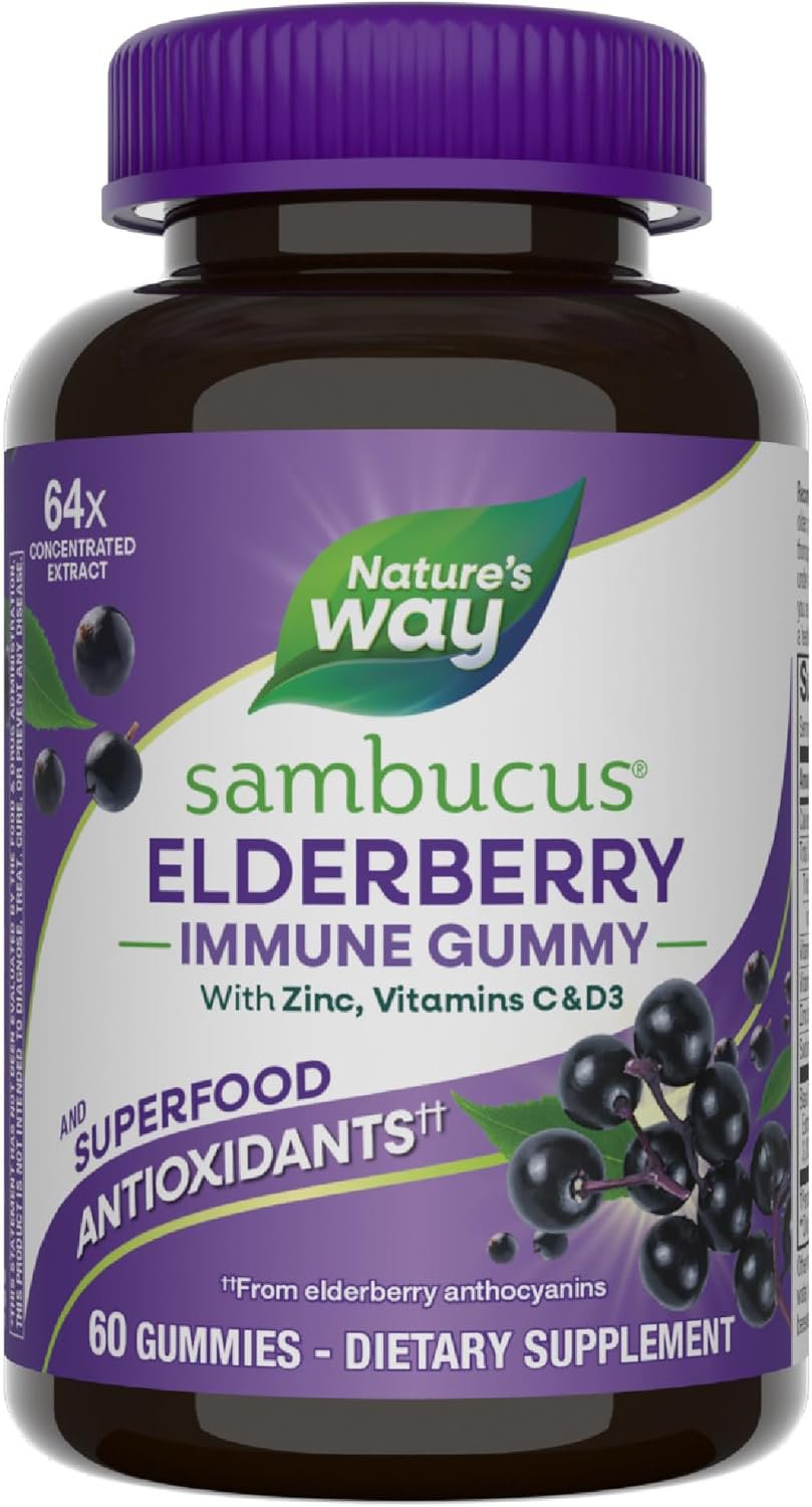 Nature&acirc;��s Way Sambucus Elderberry Immune Support Gummies for Kids & Adults