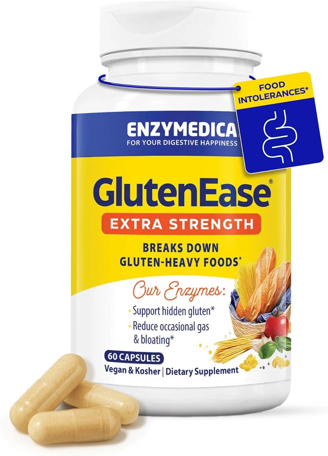 Enzymedica GlutenEase Extra Strength, Advanced Gluten Digestive Enzymes