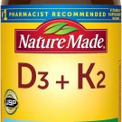 Nature Made Vitamin D3 K2 Supplement, 5000 IU (125 mcg) Vitamin D for Bone,