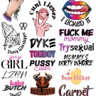 23 Naughty Temporary Tattoos Adult Body Art Slave Kinky Sex Hot Slutty Stickers