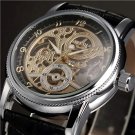 Relojes de pulsera para hombre dorados mecánicos automáticos de cuero resistente