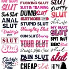 54 Naughty Temporary Tattoos Adult Body Art Slave Kinky Sex Hot Slutty Stickers