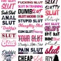 54 Naughty Temporary Tattoos Adult Body Art Slave Kinky Sex Hot Slutty Stickers